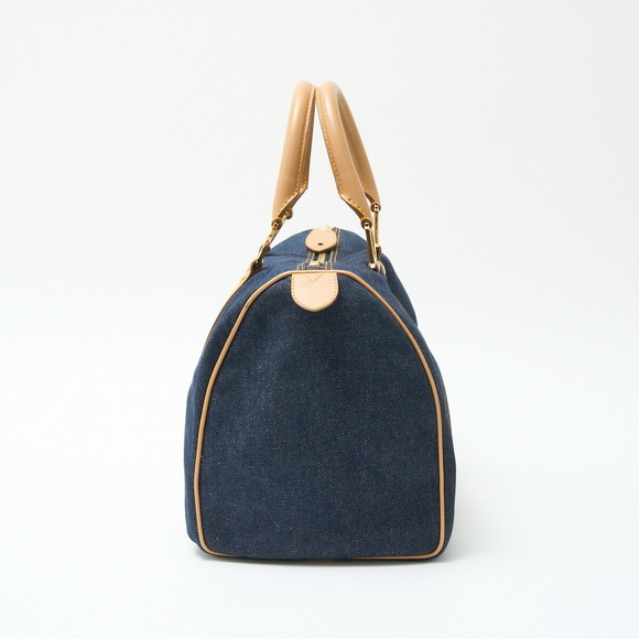 Dior  Canvas Blue Beige Handbag Denim Leather Christian - Picture 1 of 12